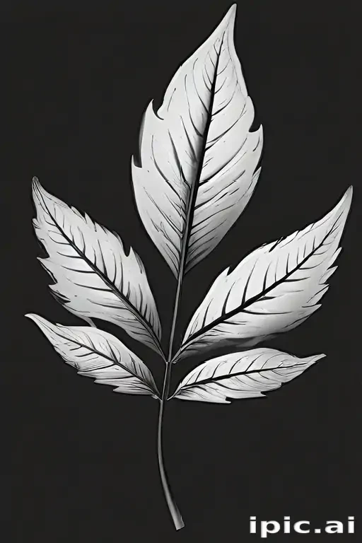 black and white clipart leaf