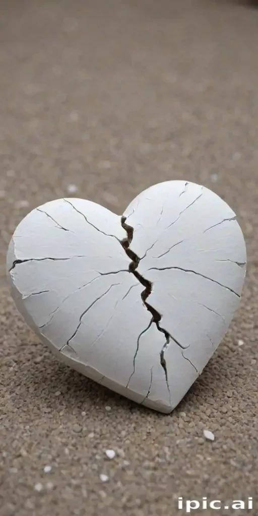 white broken heart