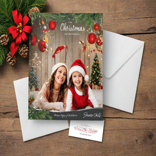 christmas card template psd