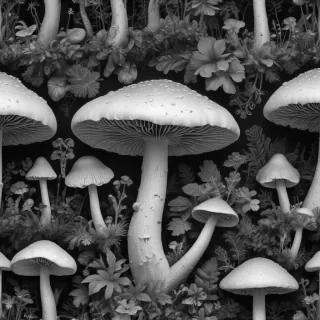 mushroom clip art black and white