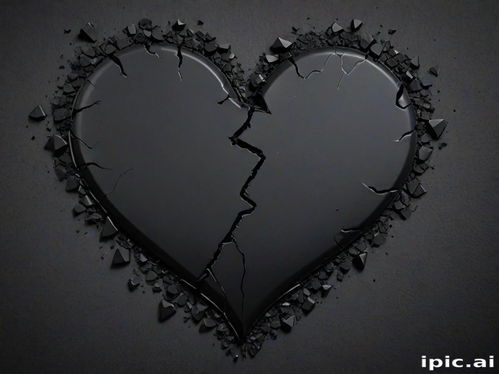 broken black heart