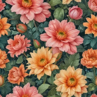colored drawings of flowers