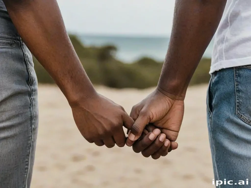 black couple holding hands