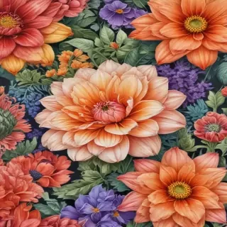 color drawings of flowers