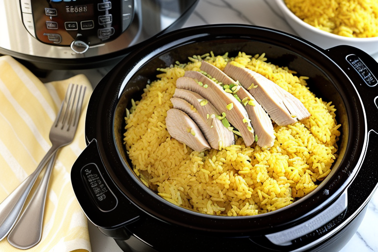 slow cooker chicken and yellow rice