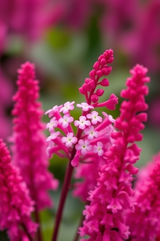capture a close-up of vibrant pink astilbe flowers, shallow depth of field, natural soft lighting, macro lens, aperture f/2.8, ISO 100, shutter speed 1/250s, focus on a cluster of blossoms against a blurred background