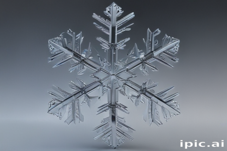 Intricate Crystal Snowflake Captured in Stunning Detail Against a Soft ...