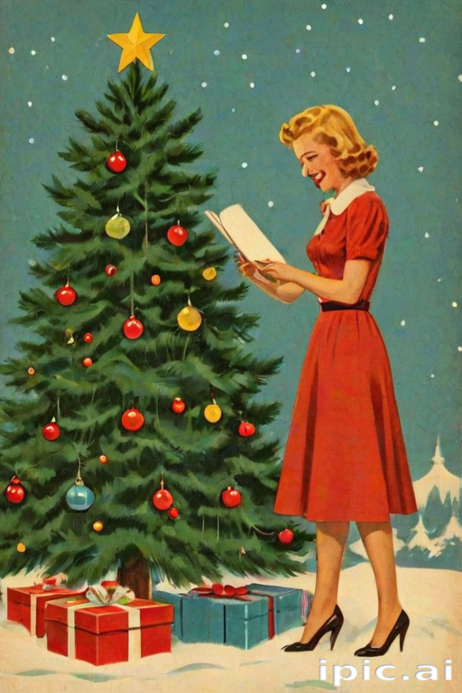 retro christmas image