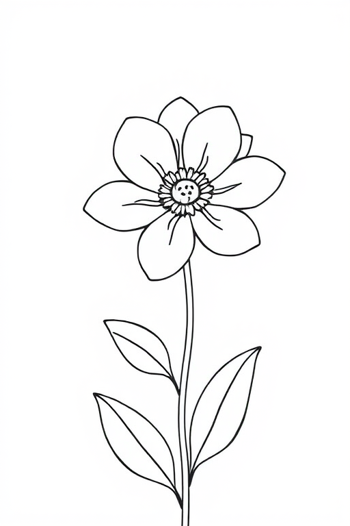 simple flower line art