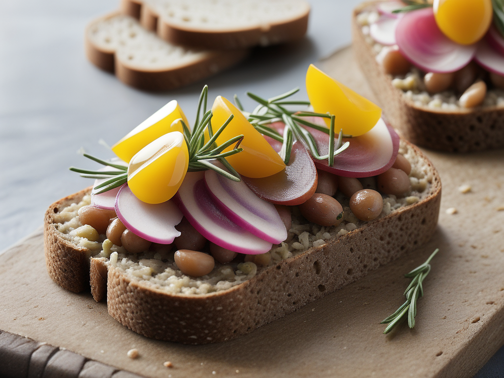savory bits on rye bread
