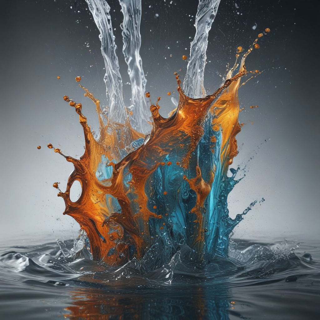 Dynamic Splash of Vibrant Colors Creating Stunning Water Art Display