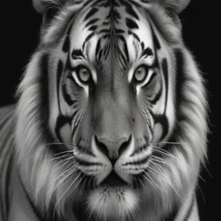 tiger clipart black and white