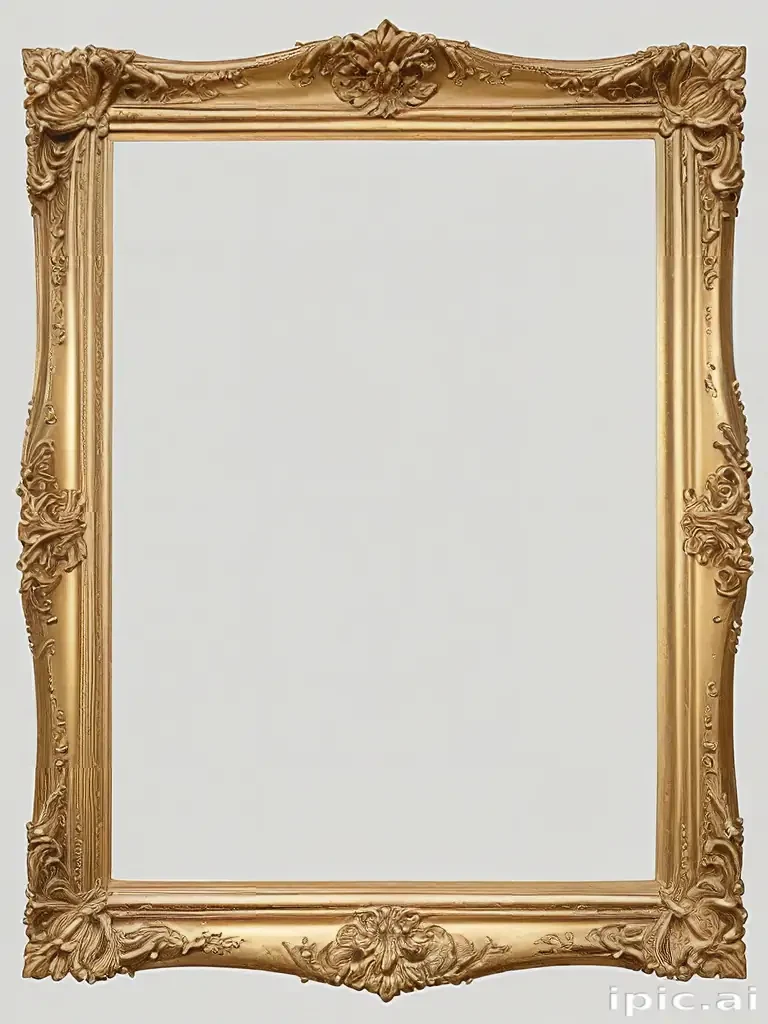 rectangle gold frame png