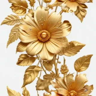 gold flowers png