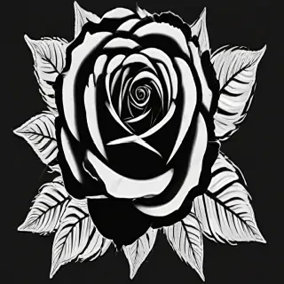 black and white rose clip art