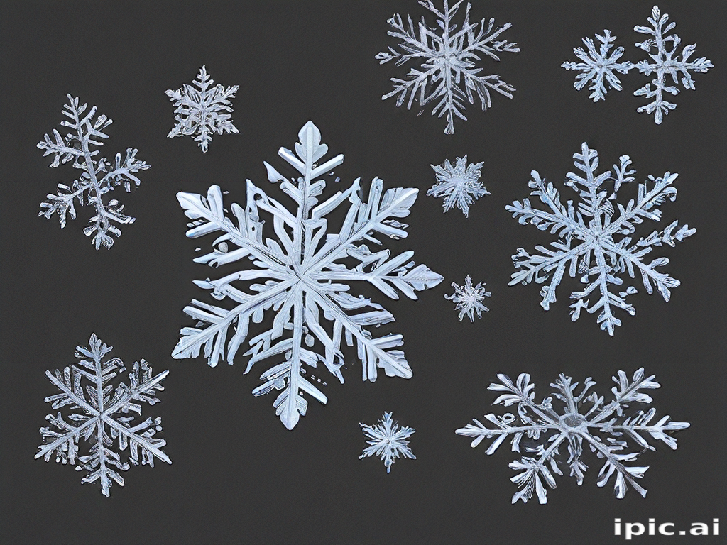 Delicate Snowflakes Falling Gently Against a Dark Winter Background