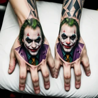 joker hand tattoo