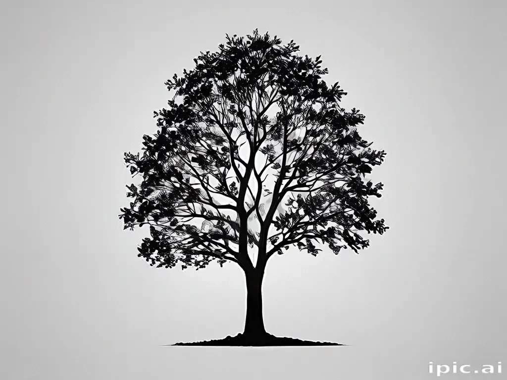 transparent tree silhouette