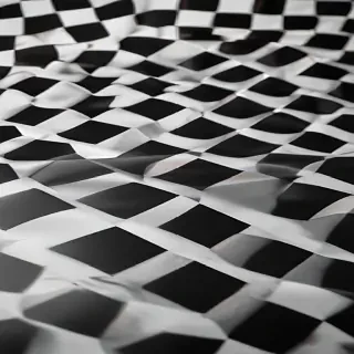 black and white checkered background