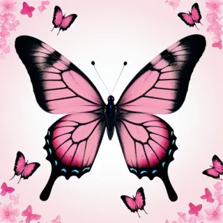 pink butterflies aesthetic