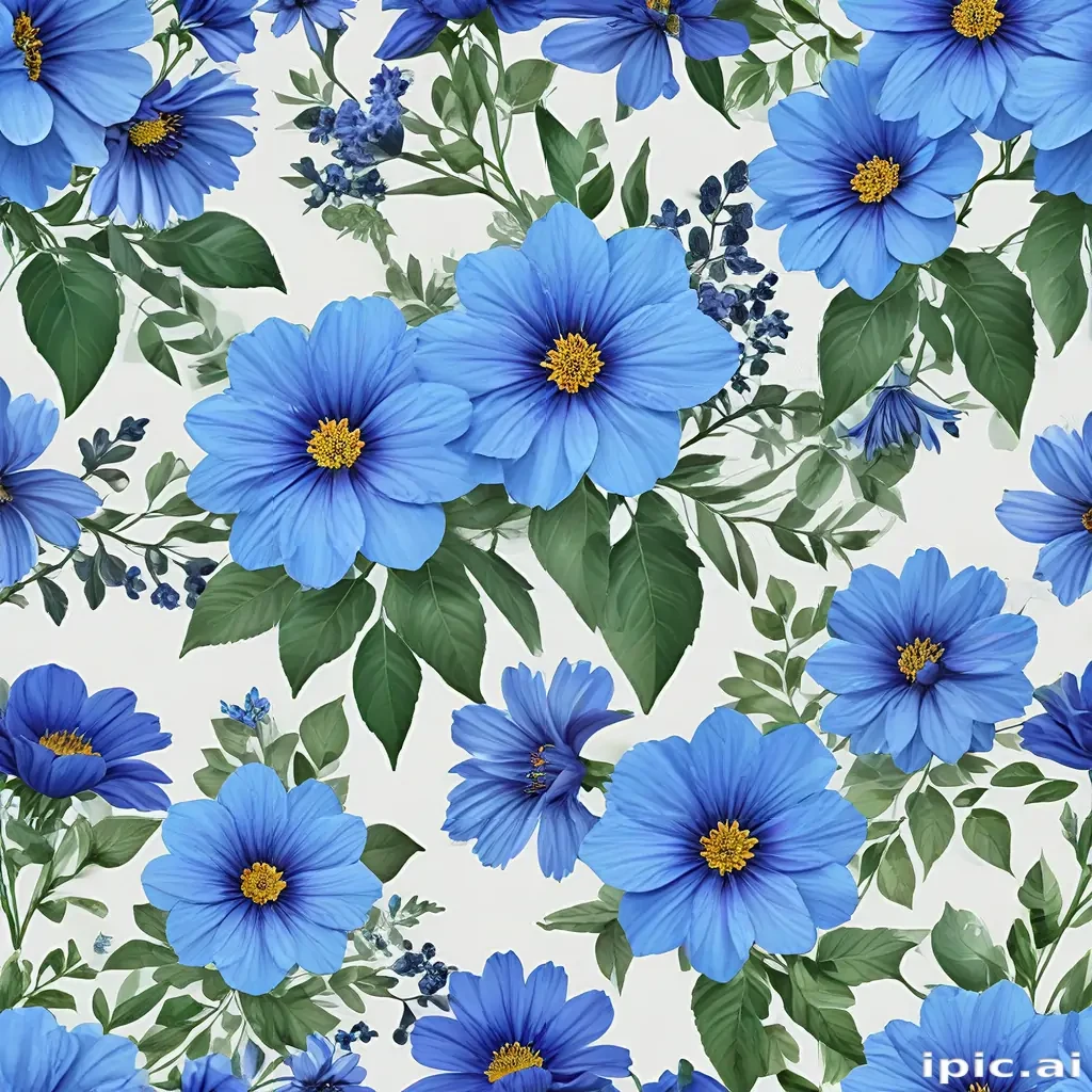 blue flowers transparent background