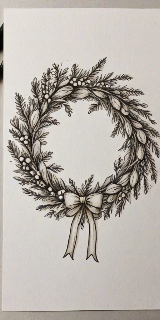 wreath drawing