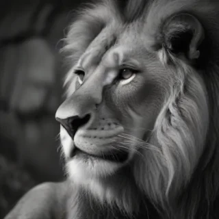 lion black and white