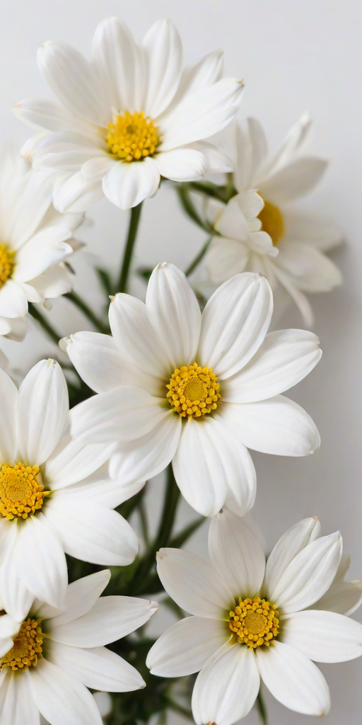 white flowers on white background