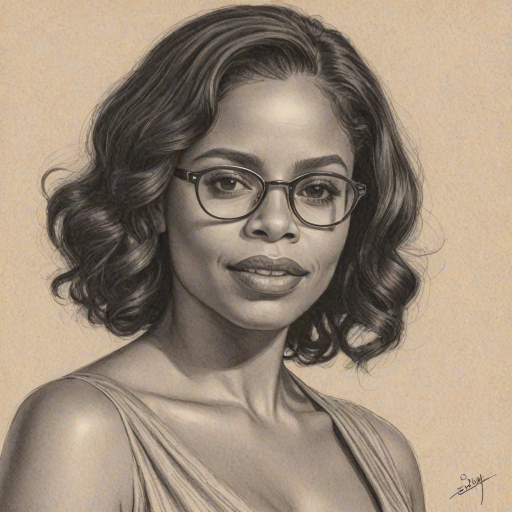 Resplendent Sanaa Lathan, pencil sketch, portrait of Elegant woman 1934s in glasses, hair style beatnik, outline, clear lines, fine lines, 8k