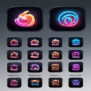 neon app icons