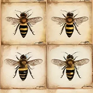 free vintage bee printables