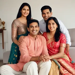 happy indian family