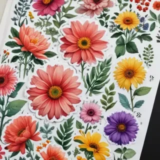 aesthetic flower stickers