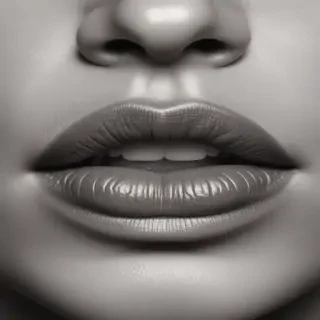 lips clipart black and white