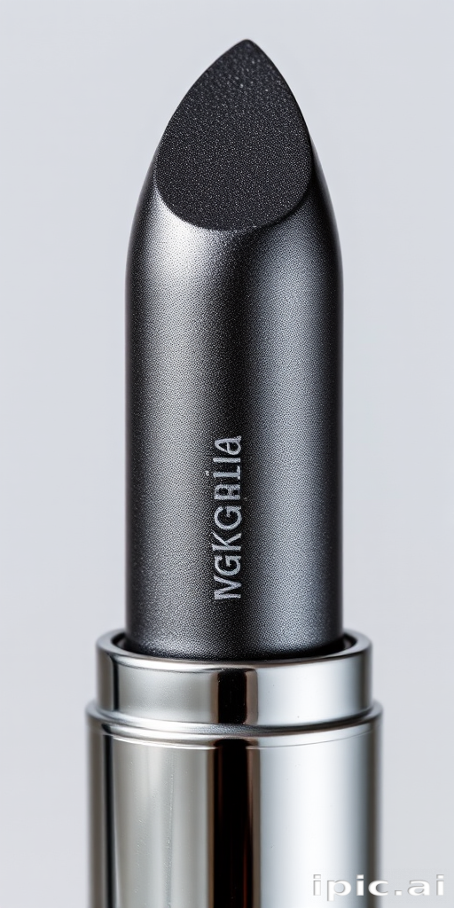 Metallic gunmetal gray lipstick named "Steel Magnolia" with a long-wearing formula and a cool undertone for an edgy, modern look