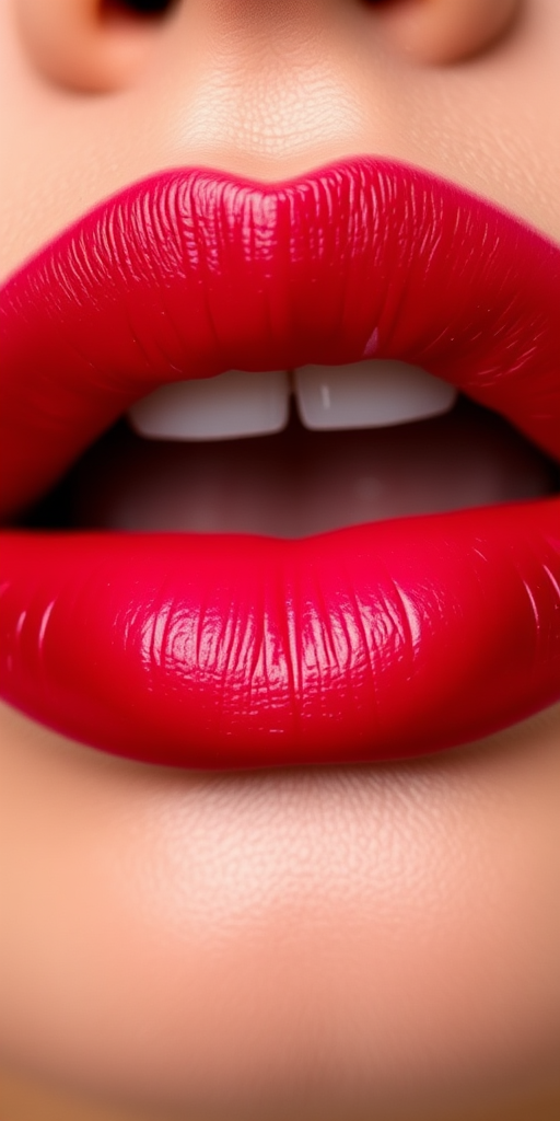 Ombre lips transitioning from deep red to soft pink, creating a gradient effect that adds dimension and depth to the lips, perfect for a romantic dinner date