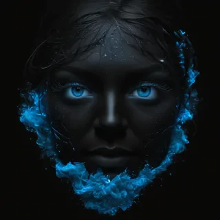 black background blue