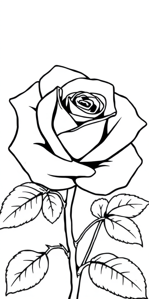 rose clip art black and white
