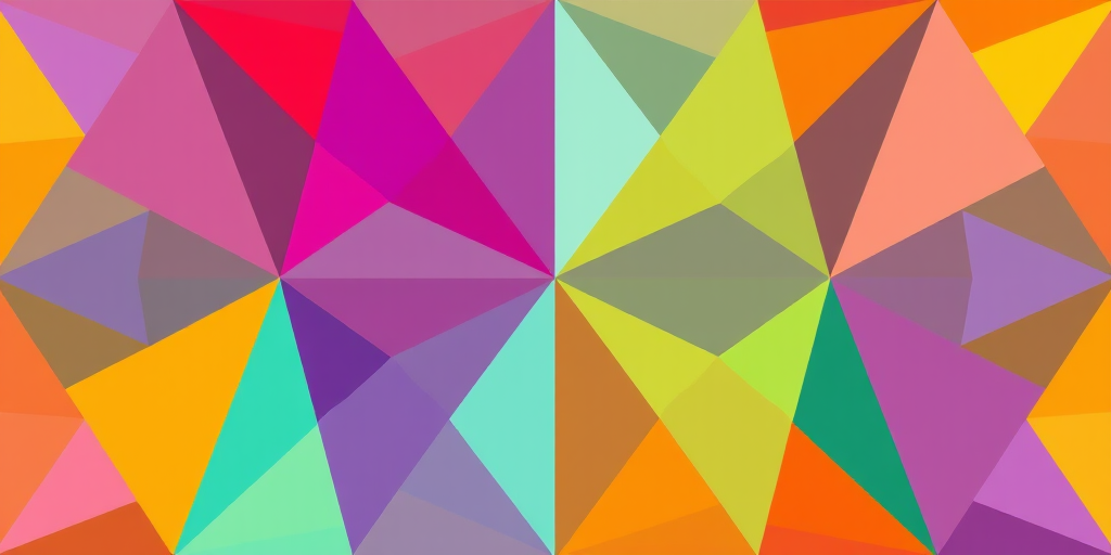 Create a high-resolution illustration of an abstract geometric pattern featuring vibrant colors and sharp angles, using a DSLR camera with a lens aperture of f/8, ISO 100, 50mm focal length, and natural light for enhanced clarity and detail.