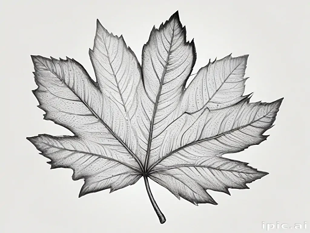 clipart leaf black and white