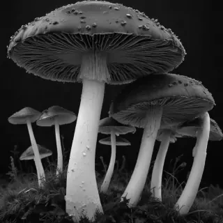 mushroom black and white