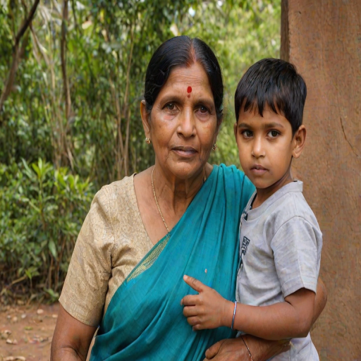 mom and son indian