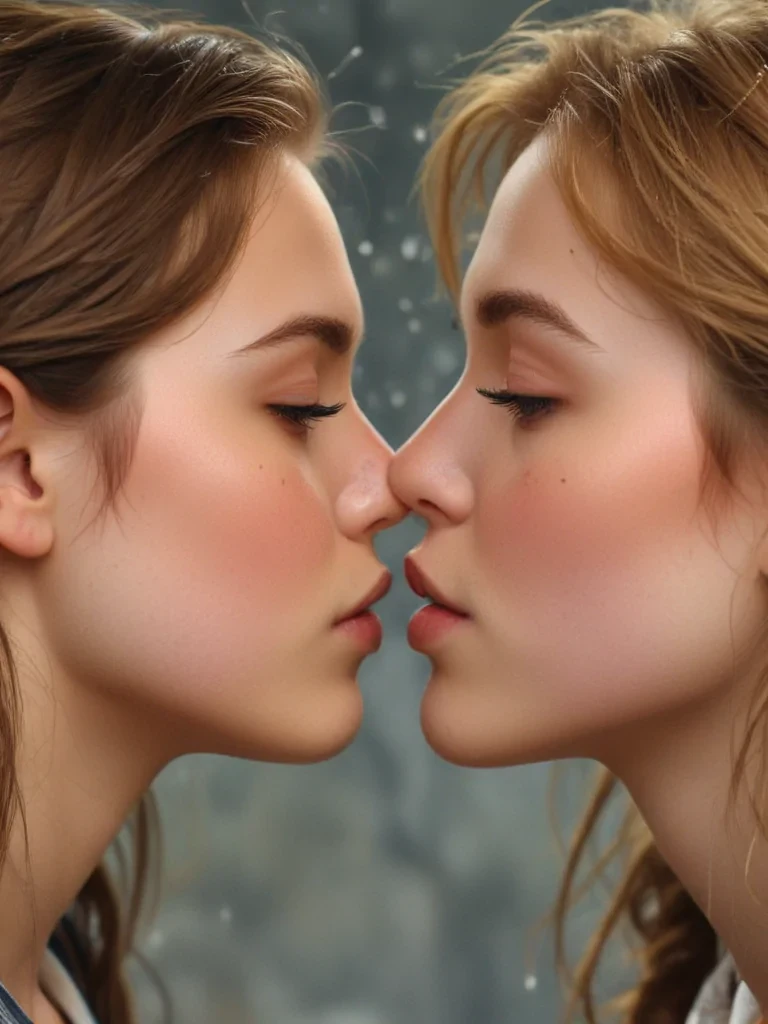2 girls kissing