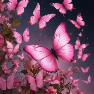 pink butterflies aesthetic