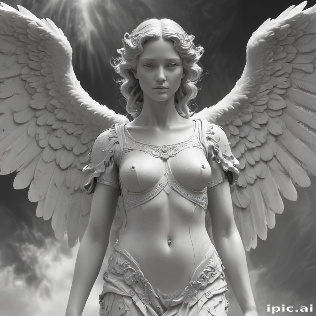 black and white angel
