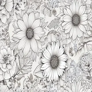 floral line art