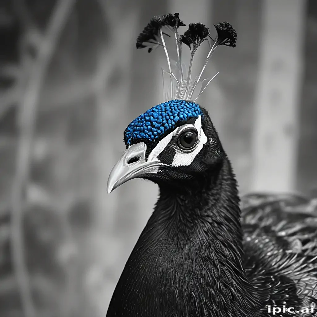 peacock black and white