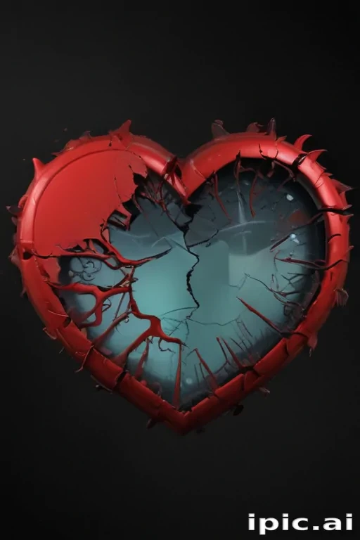 broken heart black background