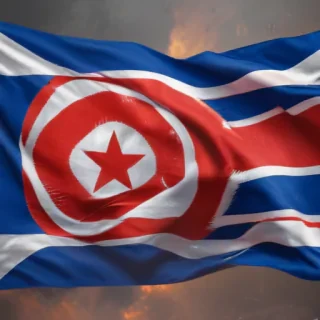 north korea flag