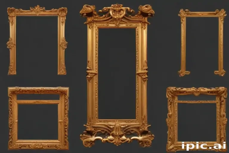 rectangle gold frame png